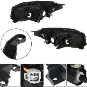 labwork - Conjunto de faros delanteros de repuesto para Toyota Rav4 2009-2012, proyector negro, set para lado del conductor y del pasajero