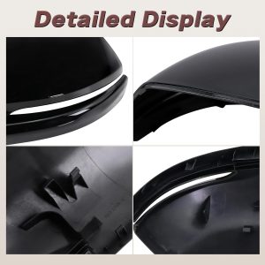 Left and Right Side Mirror Cap Covers With Trun Signal Compatible With 2017-2022 Honda CR-V CRV,2016-2022 Honda HRV HR-V Side Outer Rearview Wing Mirror Cap Black Replace#76201-T1W-A01(2PC)