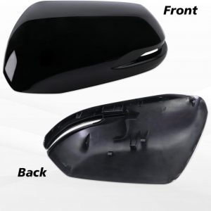 Left and Right Side Mirror Cap Covers With Trun Signal Compatible With 2017-2022 Honda CR-V CRV,2016-2022 Honda HRV HR-V Side Outer Rearview Wing Mirror Cap Black Replace#76201-T1W-A01(2PC)