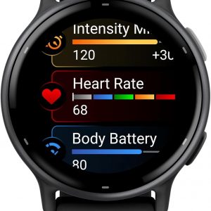 Garmin Vívoactive 5, reloj inteligente GPS para salud y fitness, pantalla AMOLED, hasta 11 días de batería, bisel de aluminio color pizarra con carcasa negra y correa de silicona