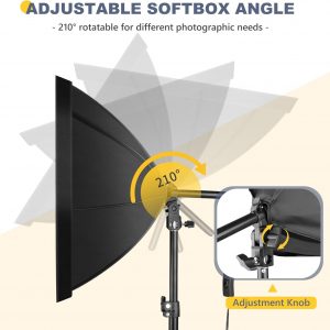 Torjim Softbox Photography Lighting Kit, 20'' x 20'' Professional Softbox Lighting Kit with 85W 3000-7500K LED Bulbs, Studio Lights for Photography/Video Recording/Live Streaming/Portraits Shooting