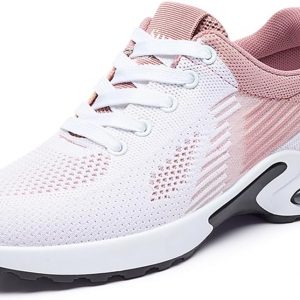 Padgene Zapatillas para Mujer con Cojín de Aire Zapatos para Correr Ligeros Zapatos de Tenis para Caminar de Malla Transpirables para Gimnasio Trabajo Moda Zapatillas Deportivas Cómodas Casuales