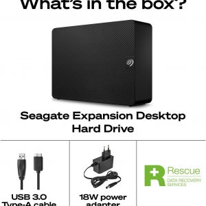 Seagate Expansion 8TB Disco duro externo HDD - USB 3.0, con servicios de recuperación de datos de rescate (STKP8000400)