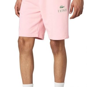 Lacoste Pantalones cortos de ajuste regular para hombre con cintura ajustable de 4 pulgadas