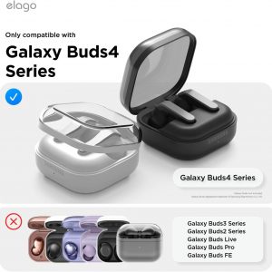 elago Pager Case Compatible with Samsung Galaxy Buds 4 Pro & Galaxy Buds 4 Case, Landyard Included, Shock Resistant, Full Protection (Black)
