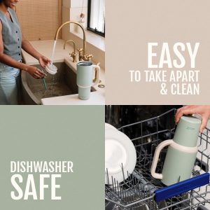 Ello Oasis Vaso de 40 onzas con asa y popote retráctil | Vaso reutilizable aislado de acero inoxidable 100% a prueba de fugas, regalos para adolescentes, mujeres y hombres | Se mantiene el frío