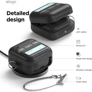 elago Pager Case Compatible with Samsung Galaxy Buds 4 Pro & Galaxy Buds 4 Case, Landyard Included, Shock Resistant, Full Protection (Black)