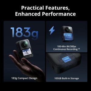 DJI Osmo 360 Combo Multi-POV para Motocicleta, Cámara 360 con Imagen 360° de 1 Pulgada, Video 4K/120fps y 170° Boost, Soporte y Abrazadera de Servicio Pesado, Video Nativo 8K 360°, Cámara de Acción