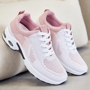 Padgene Zapatillas para Mujer con Cojín de Aire Zapatos para Correr Ligeros Zapatos de Tenis para Caminar de Malla Transpirables para Gimnasio Trabajo Moda Zapatillas Deportivas Cómodas Casuales