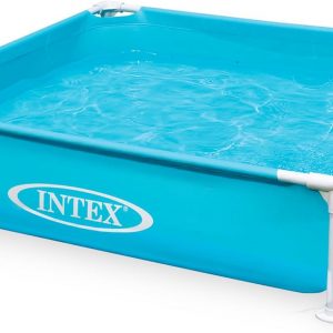 Intex - Piscina infantil miniatura de vinilo duradero de 4 pies x 12 pulgadas, piscina sobre el suelo para niños y enseñanza para bebés de 3 años en adelante, color azul
