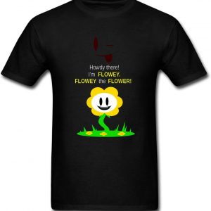 Retail Undertale Flowey By Supermario Camiseta negra para hombre, talla S, negro, rojo, pequeño (Small,black,multicolored)