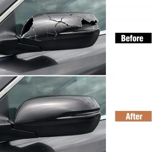 Compatible with Honda CRV 2017-2022/HRV 2016-2022 Left Driver Side Mirror Cover, Clip-on Rearview Mirror Cap WITH Turn Signal Light Replaces for 76251-T1W-A01ZE,76251T1WA01ZE Gray #NH797M