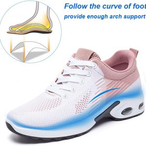 Padgene Zapatillas para Mujer con Cojín de Aire Zapatos para Correr Ligeros Zapatos de Tenis para Caminar de Malla Transpirables para Gimnasio Trabajo Moda Zapatillas Deportivas Cómodas Casuales