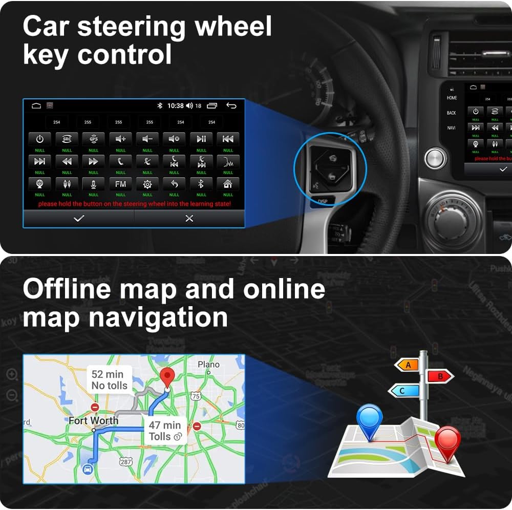 Android 13 Car Stereo for Toyota 4Runner 2014-2019 with Wireless CarPlay Android Auto,10.33 inch Touch Screen Bluetooth GPS WiFi DSP 2G RAM 32G ROM Black Head Unit