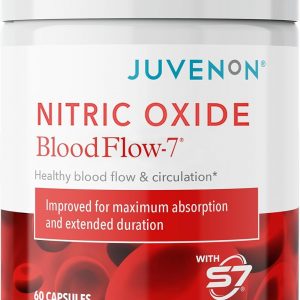 Juvenon BloodFlow-7 Nitric Oxide Supplements for Men & Women - Natural Nitric Oxide Booster with Nitrosigine® + S7® - Blood Flow & Circulation Support (1-Pack)