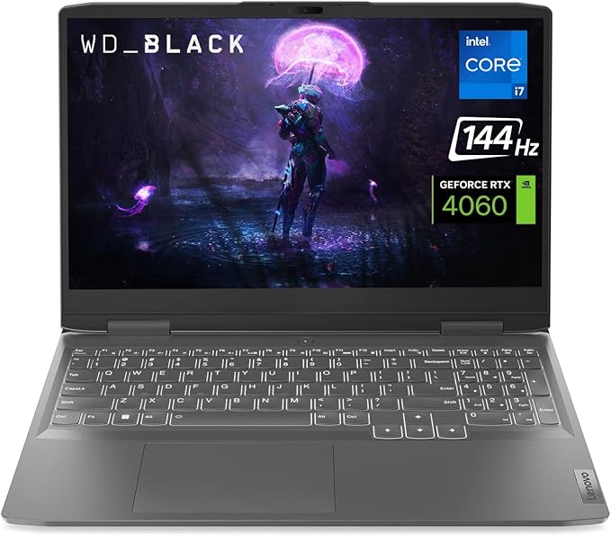 Laptop para juegos Lenovo LOQ, NVIDIA GeForce RTX 4060, Intel 13th Gen i7-13700H, pantalla FHD de 15.6 pulgadas con frecuencia de actualización de 144 Hz, 16 GB DDR5 RAM, unidad de estado sólido SSD