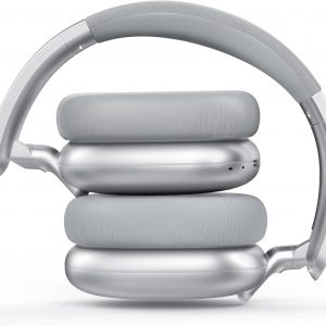 RORSOU C6 Active Noise Cancelling Headphones, Wireless Over Ear Bluetooth Headphones, 60H Playtime, Lightweight Folding Deep Bass Comfort Fit Ear Cups Headset with Mic for iPad/Travel/PC/Home Silver