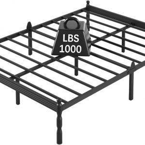 14 Inch Full Size Bed Frame with 2 Pcs Mattress Slide Stopper, Platform Bed Frame Full Metal, No Box Spring Needed, Easy Assembly, Heavy Duty, Noise Free, Non-Slip
