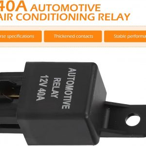 12V 40A Relay, Auto Replacement Parts 4 Pin Relay, Universal Car Vehicle Motor Fuse Motor Switch Power for Fog Driving Light Wire Wiring Harness YL-388-S (Black)