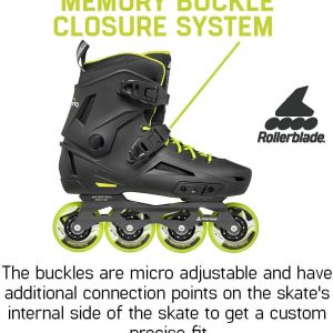 Rollerblade Lightning Men's Urban Inline Skate, Black and Lime