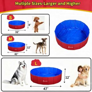 Foldable Dog Pool,pet Pool, Dog Swimming Pool,Collapsible Dog Bath Tub, Portable Pet Grooming Tub,M