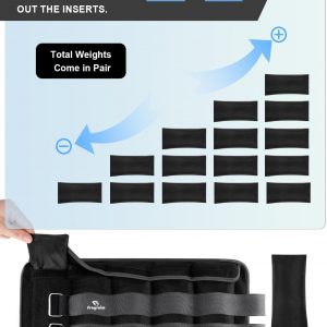 Adjustable Ankle Weights 1-3/4/5/6/8/10/12/15/20 LBS Pair with Removable Weight for Jogging, Gymnastics, Aerobics, Physical Therapy