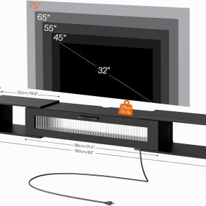 HOOBRO Floating TV Stand with LED Light Power Outlet for TVs up to 75”, Wall Mounted TV Shelf, Modern Media Console Entertainment Center Under TV, for Living Room Bedroom, Black BK36UDDS01G1