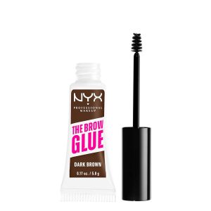 NYX PROFESSIONAL MAKEUP The Brow Glue, Gel de cejas teñido de sujeción extrema - Marrón oscuro