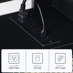 HOOBRO Floating TV Stand with LED Light Power Outlet for TVs up to 75”, Wall Mounted TV Shelf, Modern Media Console Entertainment Center Under TV, for Living Room Bedroom, Black BK36UDDS01G1