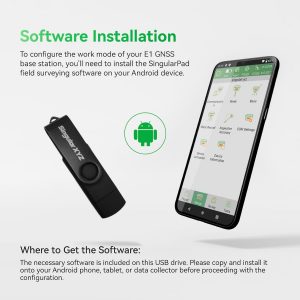 E1 GNSS GPS RTK Base Station Land Surveying Equipment Total Station GNSS Receiver High Accuracy Static Surveying, Coodinates Collection, Point Surveying