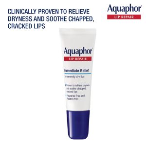 Aquaphor Ungueento para reparación de labios, paquete de bálsamo labial hidratante, alivia la sequedad, tubo de 0.35, paquete de 2
