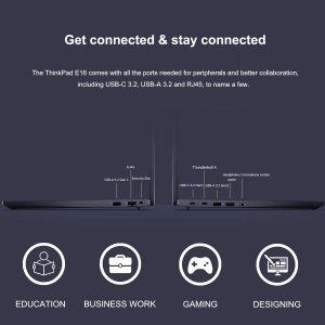 Lenovo ThinkPad E16 Gen 2 Business AI PC Laptop (16" FHD+ Touchscreen, Intel 12-Core Ultra 5 125U (> i7-1355U), 32GB DDR5, 1TB SSD) Backlit, Fingerprint, Thunderbolt 4, Ethernet, Wi-Fi, Win 11 Pro