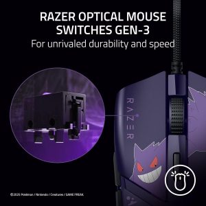 Razer Cobra Gengar Edition - Mouse ligero para juegos con cable - Sensor de 8500 DPI - 2.05 oz - Interruptores ópticos de ratón de 3ª generación - Iluminación Chroma - Cable Speedflex - PC/MAC |
