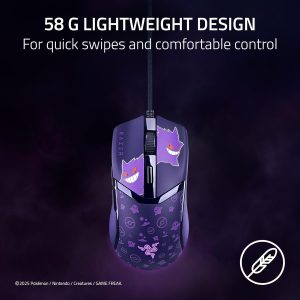 Razer Cobra Gengar Edition - Mouse ligero para juegos con cable - Sensor de 8500 DPI - 2.05 oz - Interruptores ópticos de ratón de 3ª generación - Iluminación Chroma - Cable Speedflex - PC/MAC |