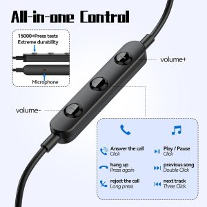 Auriculares USB C para Samsung S25 S24 S23 Ultra FE S22 A55 A54 Auriculares con Cable Magnéticos Intrauditivos Tipo C con Micrófono Control de Volumen Auriculares Estéreo con Cancelación de Ruido para