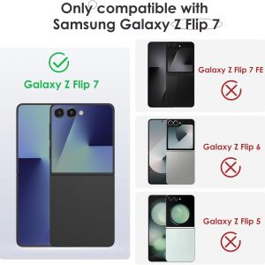 Maxdara Funda magnética para Galaxy Z Flip 7, compatible con MagSafe, soporte oculto, protector de pantalla integrado, protección de bisagra, cubierta de teléfono para Samsung Galaxy Z Flip 7, azul