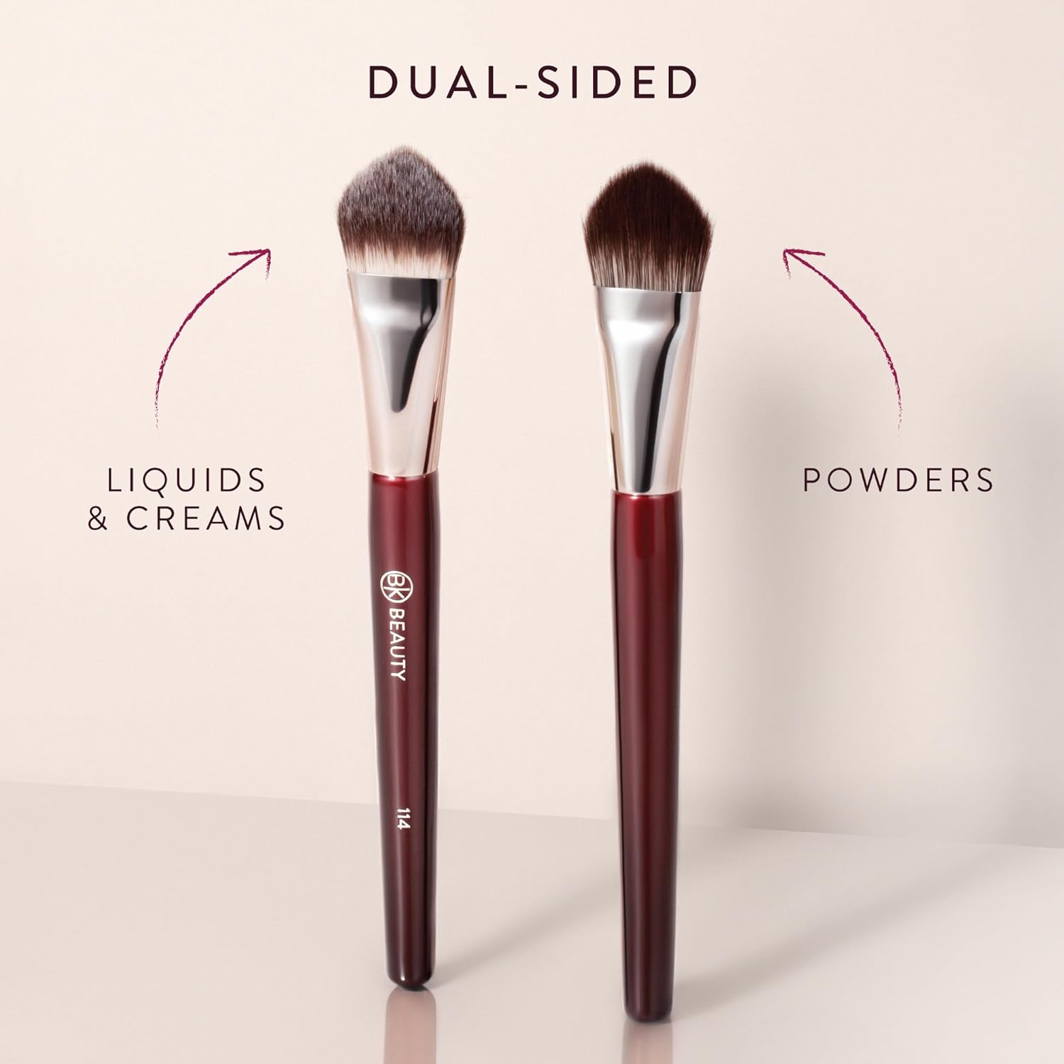 BK Beauty Core Complexion Trio Juego de brochas de maquillaje (3 piezas) – brochas para base, corrector y mezcla para líquido, crema y polvo – brochas de maquillaje para la cara ultra suaves, veganas