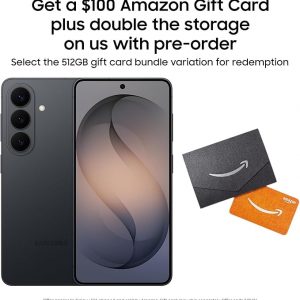 Samsung Galaxy S26, Unlocked Android Smartphone + $100 Gift Card, 512GB, Powerful Processor, Galaxy AI, Immersive Viewing, Durable Battery, 2026, Black