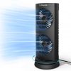 Dr. Prepare Desk Fan Tower Fan Cooling Fan, Portable Oscillating Fan with 3-Speed Options, Dual Air Circulation, 110° Oscillation, 3 Timers, Table Fan for Bedroom Dorm Room Office Desktop, 13 inch