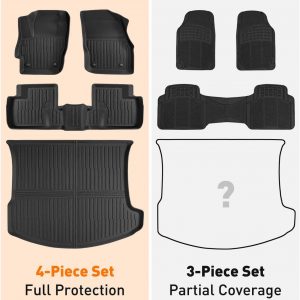 Forro y alfombrillas para maletero de automóvil para Mazda 3 Sedan (no para Hatchback): 2010 2011 2012 2013 protección de cobertura completa para todo tipo de clima, forro de piso de 1ª y 2ª fila+