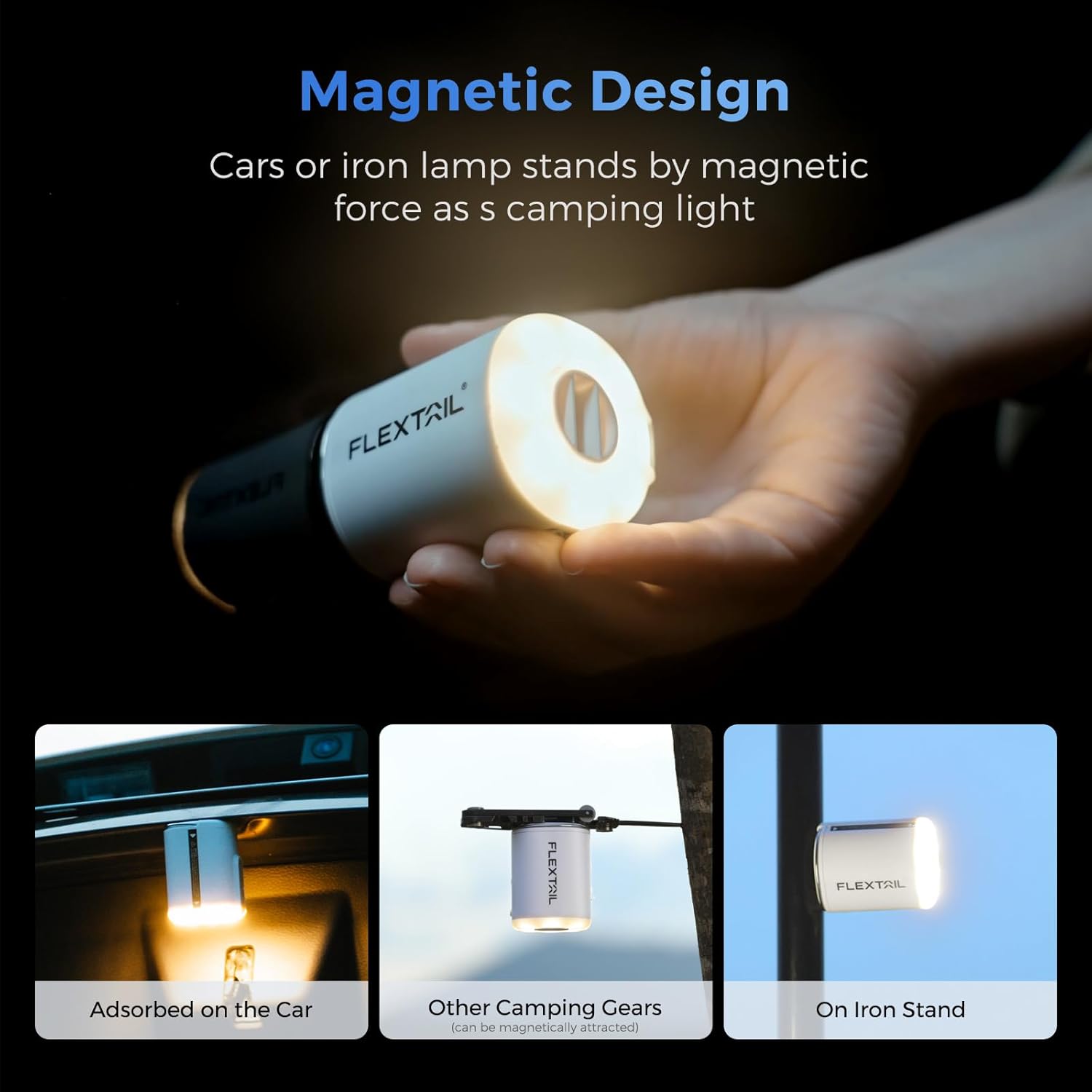 FLEXTAILGEAR Bomba de Aire Portátil con Linterna de Camping Tiny Pump 2X Bomba de Aire de 4kPa para Inflables Bomba de Colchón de Aire Recargable con Diseño Magnético para Colchonetas de Dormir