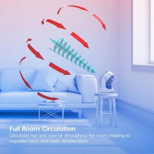 IRIS USA WOOZOO Ventilador de escritorio con control remoto, circulador de aire de mesa oscilante, 3 velocidades, distancia máxima de aire de 46 pies, inclinación ajustable, motor de bajo ruido