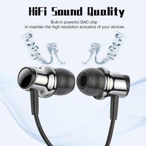 Auriculares USB C para Samsung S25 S24 S23 Ultra FE S22 A55 A54 Auriculares con Cable Magnéticos Intrauditivos Tipo C con Micrófono Control de Volumen Auriculares Estéreo con Cancelación de Ruido para