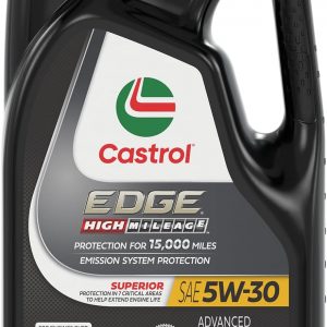 Castrol EDGE High Mileage 5W-30 Aceite de motor sintético avanzado completo, 5 cuartos de galón