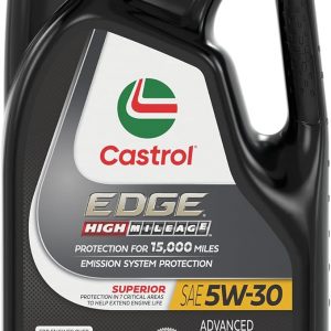 Castrol EDGE High Mileage 5W-30 Aceite de motor sintético avanzado completo, 5 cuartos de galón