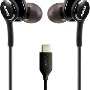Audífonos intrauditivos AKG con cable con micrófono, auriculares USB-C con cable trenzado, audífonos AKG con micrófono compatibles con Samsung Galaxy S24 Ultra, S24+, S24, S23, S22, S21, S10, S10E y