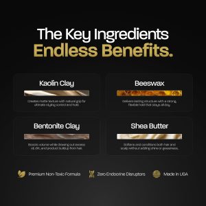 BASED Hair Clay for Men, Premium Hair Clay with Strong Hold, Texturizing Finish, & Low Shine, Hair Styling for Medium, Thick, Straight, or Wavy Hair, Santal Sandalwood Fragrance (3oz Pack of 1)