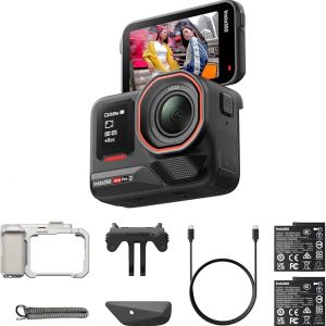 Insta360 Ace Pro 2 Xplorer Bundle de batería dual - Cámara de acción impermeable de 8K co-diseñada con Leica, sensor de 1/1.3", chip AI dual, líder en poca luz, audio superior, pantalla abatible y