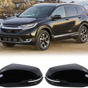 Left and Right Side Mirror Cap Covers With Trun Signal Compatible With 2017-2022 Honda CR-V CRV,2016-2022 Honda HRV HR-V Side Outer Rearview Wing Mirror Cap Black Replace#76201-T1W-A01(2PC)