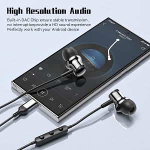 Auriculares USB C para Samsung S25 S24 S23 Ultra FE S22 A55 A54 Auriculares con Cable Magnéticos Intrauditivos Tipo C con Micrófono Control de Volumen Auriculares Estéreo con Cancelación de Ruido para